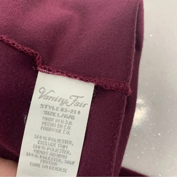 Vanity Fair Fleece  Robe Large House Coat Purple Pockets Embroidery Belt Vintage - Picture 10 of 13